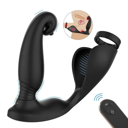 Versatile Vibrating Remote Control Cock Ring Butt Plug Prostate Massager - SIKXTOA