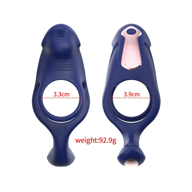 App Remote Control 3-ponit Vibration Penis Ring For Couple