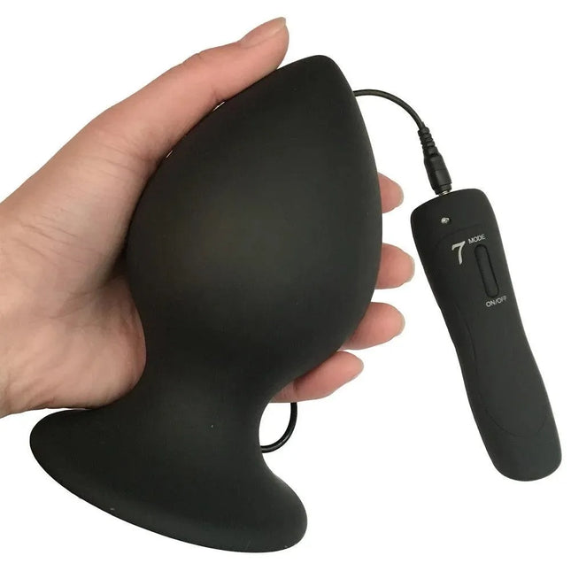 7-frequency Vibrating Super Large Anal Plug With Suction Cup Sex Toy For Adults