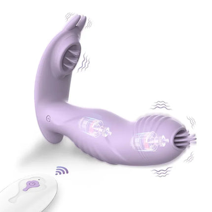 3-in-1 Remote Control Tongue-licking Panty Vibrator