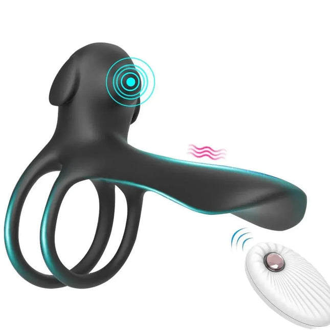 Remote Control Penis Vibrator With Double Ring