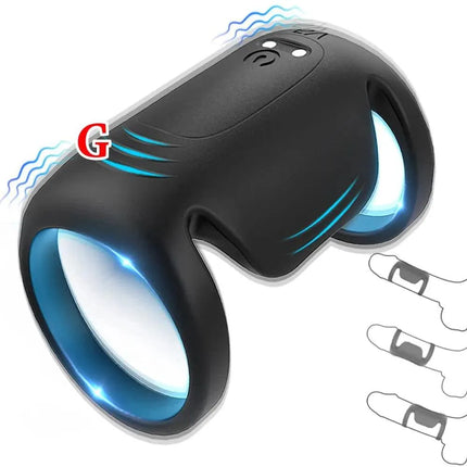 2-in-1 Wearable Vibrating Penis Sleeve With Cock Rings