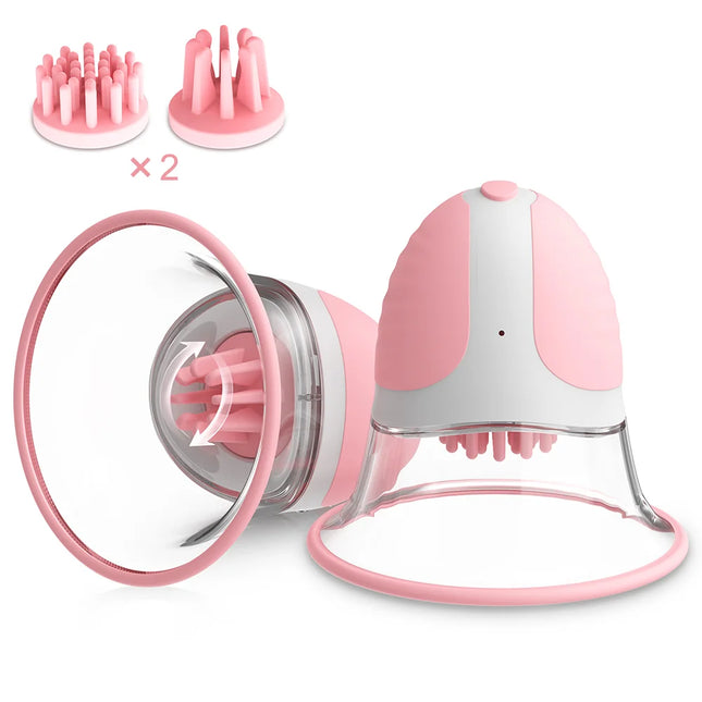 Sucking Rotating Vibrating Nipple Breast Massager Pump