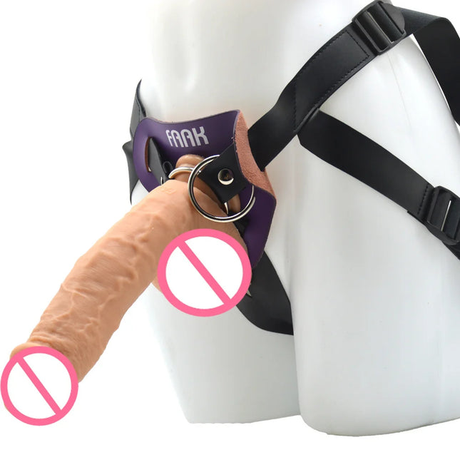 Women Wearable Silicone Strap Ons Soft Penis Masturbator