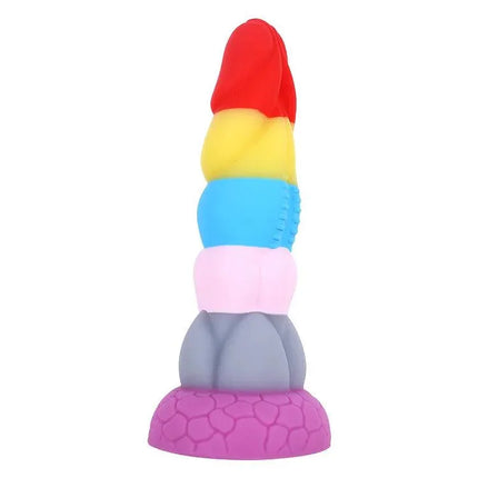 8.66 Inch Rainbow Prisoner Dragon's New Liquid Silicone Eggless Monster Dildo Anal Plug SM Men and Women Couples Adult Sex Products - SIKXTOA