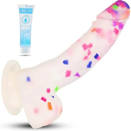 7.87” Realistic Suction Cup Confetti Dildo