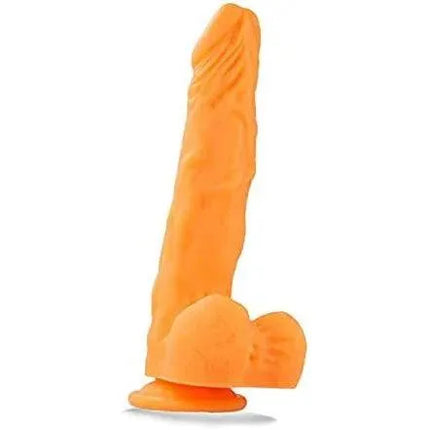 8.5" Premium Silicone Dildo Orange Suction Cup with Lickerlube