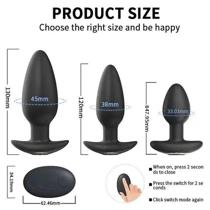 Wireless Remote Control 10 Modes Vibrating Butt Plug