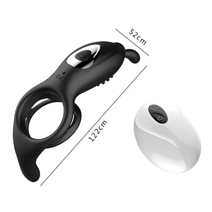 Remote Control 9 Frequency Vibrating Cock Ring Rabbit Ear Penis Ring