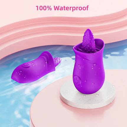 Tongue Licking Clitoris Rose Vibrator, Nipple Clitoral Stimulator Adult Sex Toy for Women and Couple