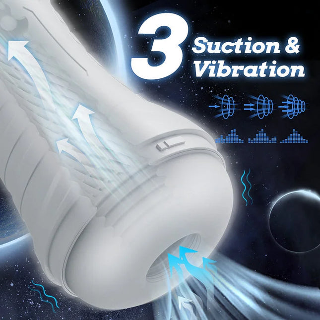 3 Sucking and Vibrating Masturbators Cup Electric Pocket Pussy Male Stroker Toy