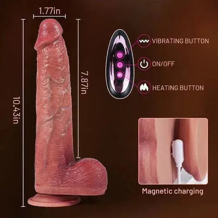 Vibrating Thrusting Thick Long Lifelike Dildo 10.75 Inch