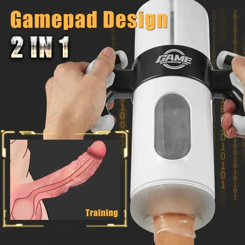 Calvin Gamepad 9 Thrusting Vibrating 2-in-1 Handheld Masturbation Cup - SIKXTOA