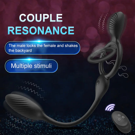 Wireless Remote Control Double Penis Rings Vibrating Egg For Couples