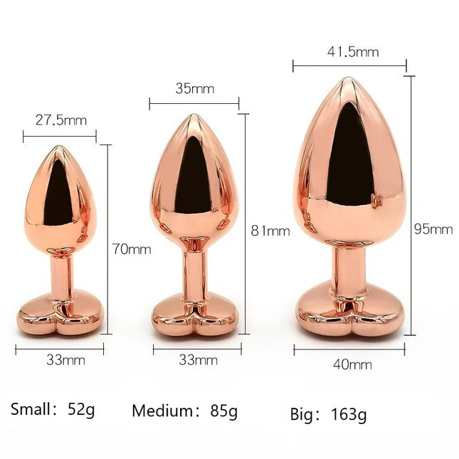 Heart-shaped Metal Butt Plug Anal Toys