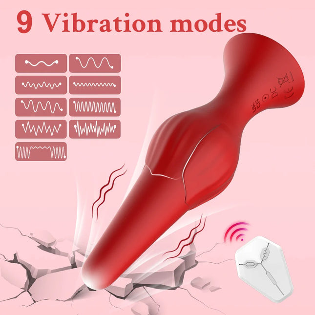 App & Wireless Remote Control 9 Frequency Rose Anal Plug