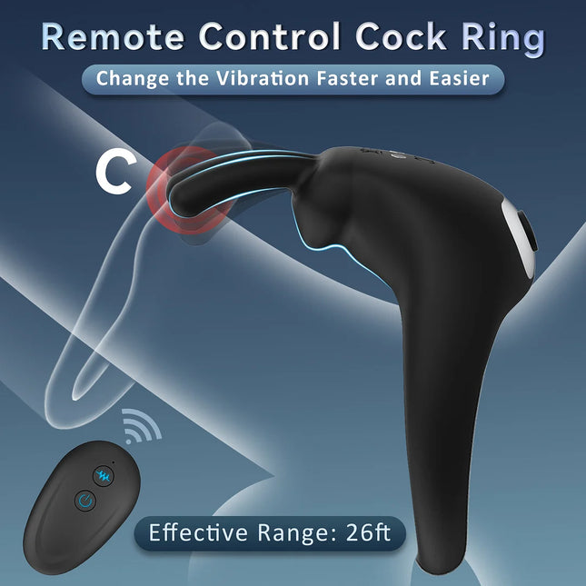 Wireless Remote Control Vibration Rabbit Penis Ring