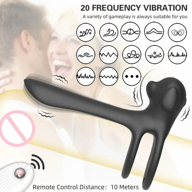 Remote Control Penis Vibrator With Double Ring