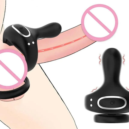 App Remote Control Dual Cock Penis Rings Delay Ejaculation Penis Vibrator