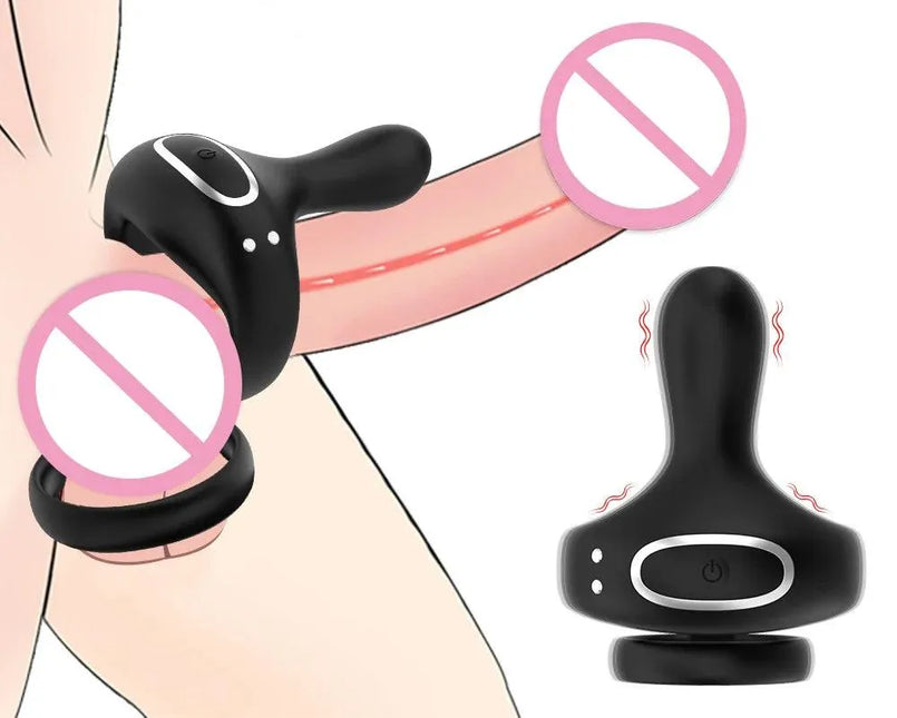 App Remote Control Dual Cock Penis Rings Delay Ejaculation Penis Vibrator