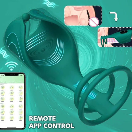 App Remote Control Vibrating Glans Trainer With Double Loops