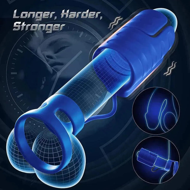 App Remote Control Penis Sleeve With Double Rings