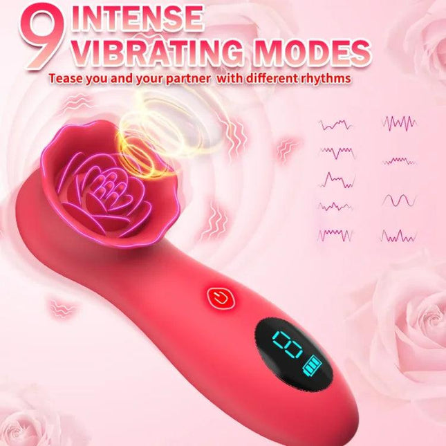 9 Tapping Modes LCD Display Rose Clit Vibrator