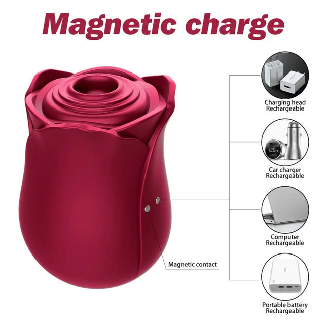 Magnetic Charging Rose Toy Sucking Vibrator