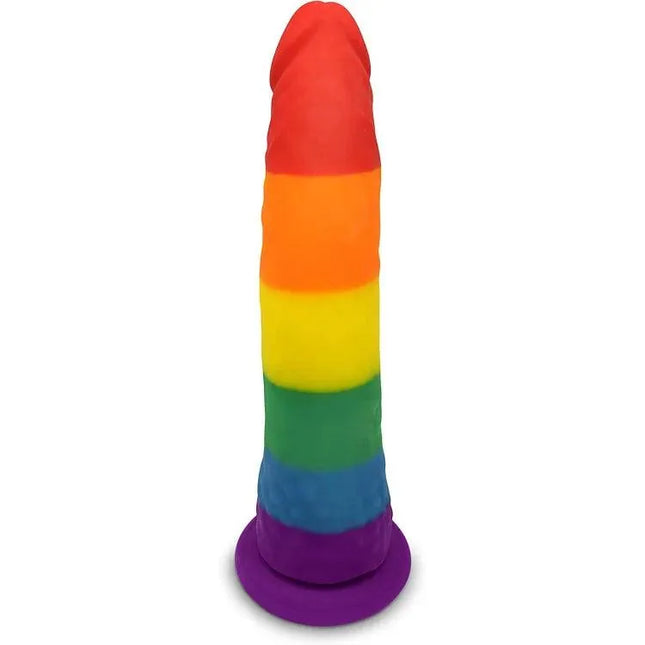 Pride Dildo - The 8" Silicone Rainbow Dildo With Suction Cup