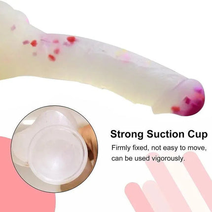 Dildo 9" Realistic Huge Dildo with Suction Cups Adult Sex Toy Penis with Curved Dick and Balls for G-Spot Vagina and Anal Sex Toys for Adults Women Men and Gay Couples