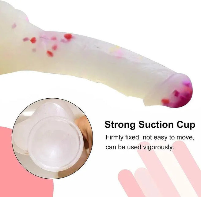 Dildo 9" Realistic Huge Dildo with Suction Cups Adult Sex Toy Penis with Curved Dick and Balls for G-Spot Vagina and Anal Sex Toys for Adults Women Men and Gay Couples