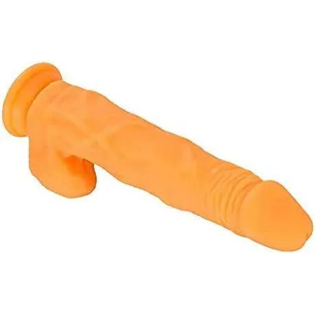 8.5" Premium Silicone Dildo Orange Suction Cup with Lickerlube