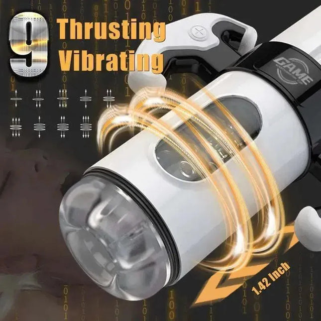 Calvin Gamepad 9 Thrusting Vibrating 2-in-1 Handheld Masturbation Cup