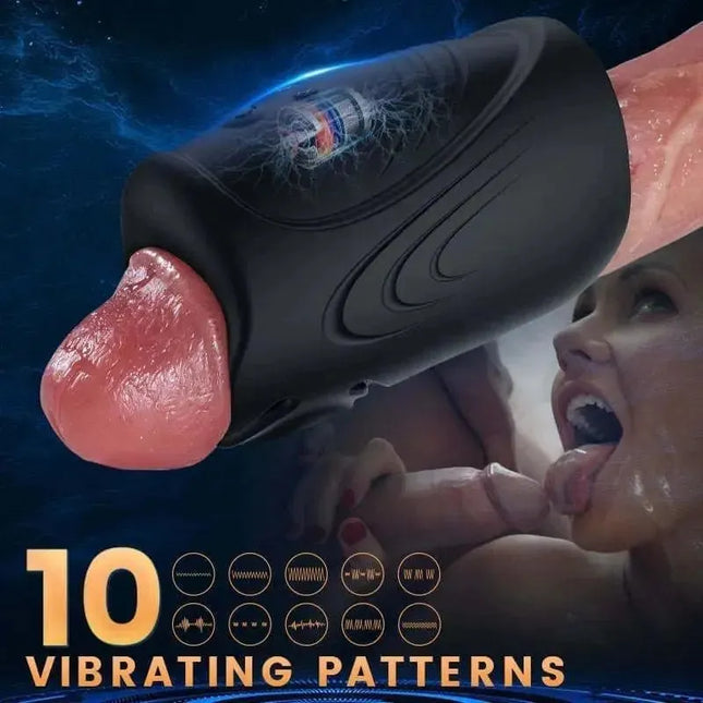 Boner 2-in-1 flexible handheld 10 vibration endurance training male masturbator