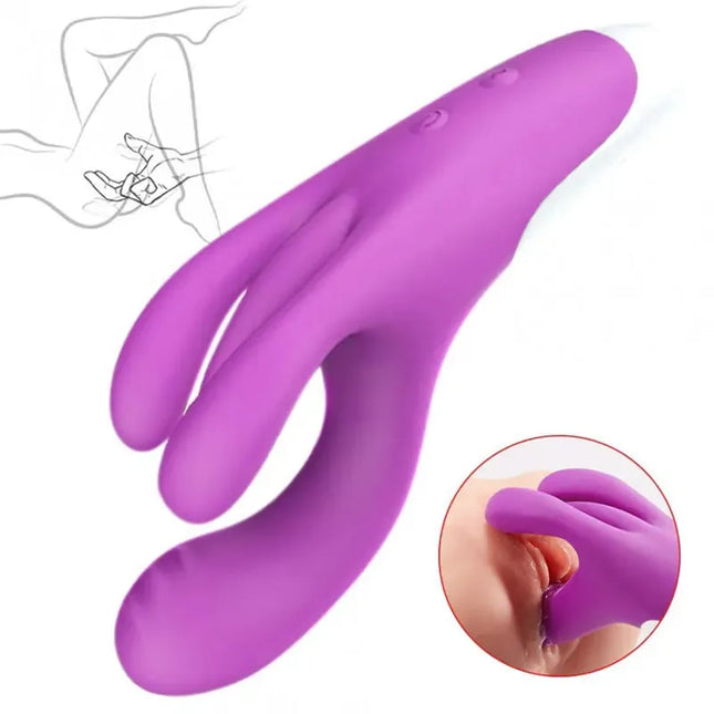 3 Motors 10 Vibration G-spot Clitoral Stimulator Rabbit Vibrator