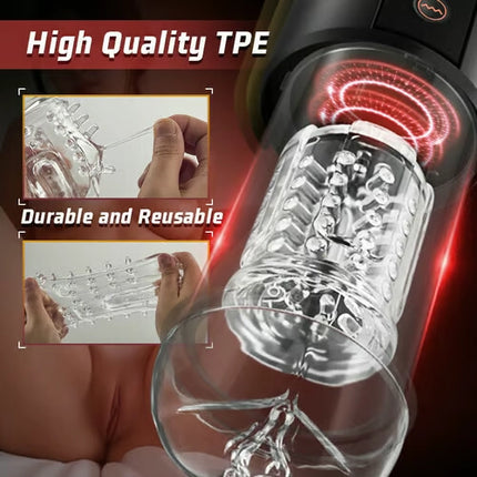 Automatic 5 Sucking 10 Thrusting 10 Vibrating Detachable Masturbation Cup