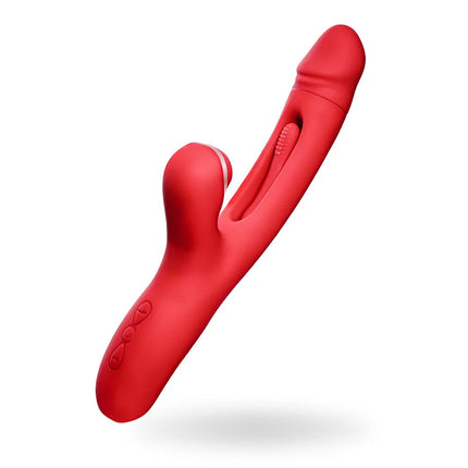 Vibrator with 7 Frequency Vibrations, Clamping, Sucking, Female Teasing Masturbation Device