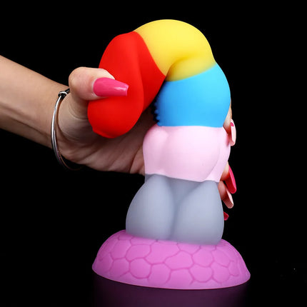 8.66 Inch Rainbow Prisoner Dragon's New Liquid Silicone Eggless Monster Dildo Anal Plug SM Men and Women Couples Adult Sex Products - SIKXTOA