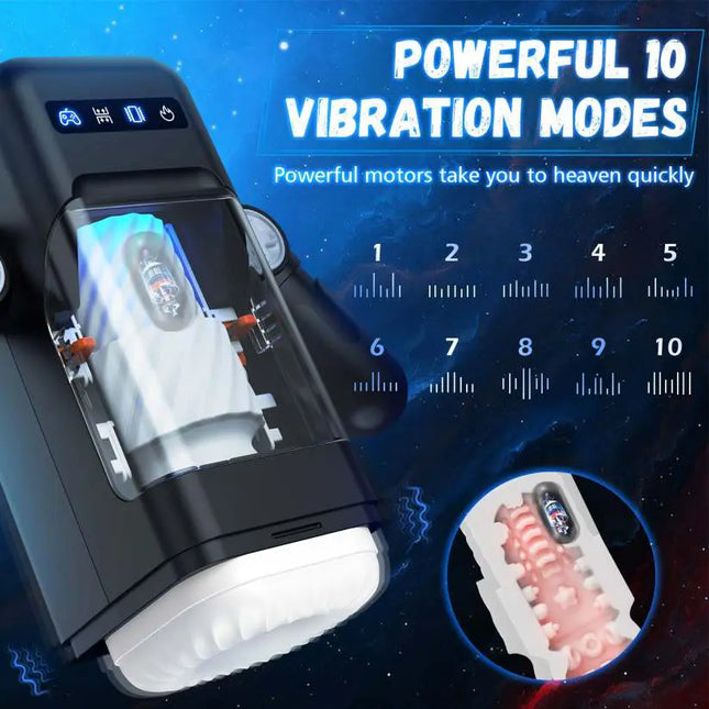 Male Masturbator with 7 Thrusting Settings, 10 Vibrations & 2 Heating Levels