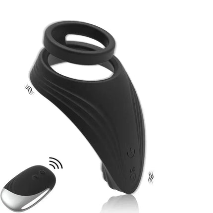 Wireless Remote Control Vibration Double Penis Rings