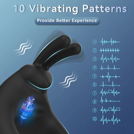 Wireless Remote Control Vibration Rabbit Penis Ring