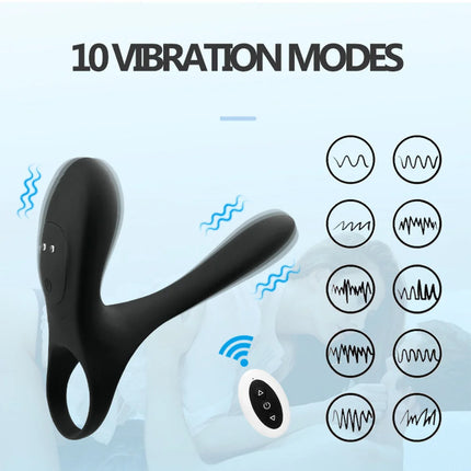 3-in-1 Wireless Remote Vibrating Cock Ring & Clit Stimulator