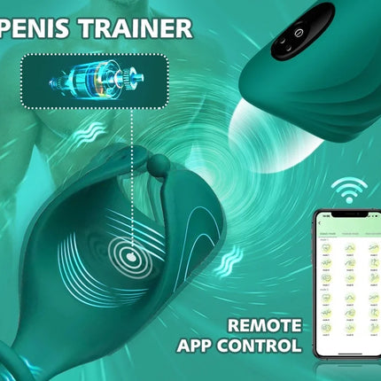 App Remote Control Vibrating Glans Trainer With Double Loops