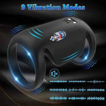 2-in-1 Wearable Vibrating Penis Sleeve With Cock Rings