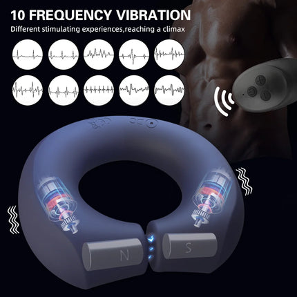 Penis Ring Vibrator Delayed Ejaculation Cock Ring Remote Control Male Masturbator