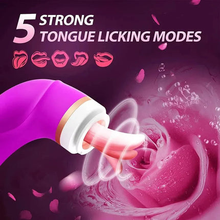 Suction Tongue Licking Nipple Clitoris Stimulator Vibrator Pussy Pump