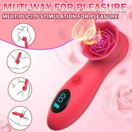 9 Tapping Modes LCD Display Rose Clit Vibrator