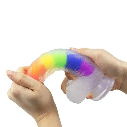 7.48Inch Jelly Rainbow Dildo