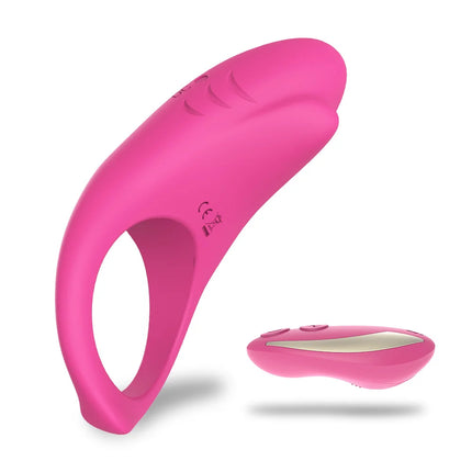 Shark Delay Ejaculation Cock Penis Ring Remote Control Clitoris Stimulator