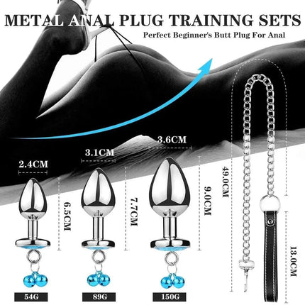 Metal Butt Plug Bell Anal Sex Toy Traction Chain